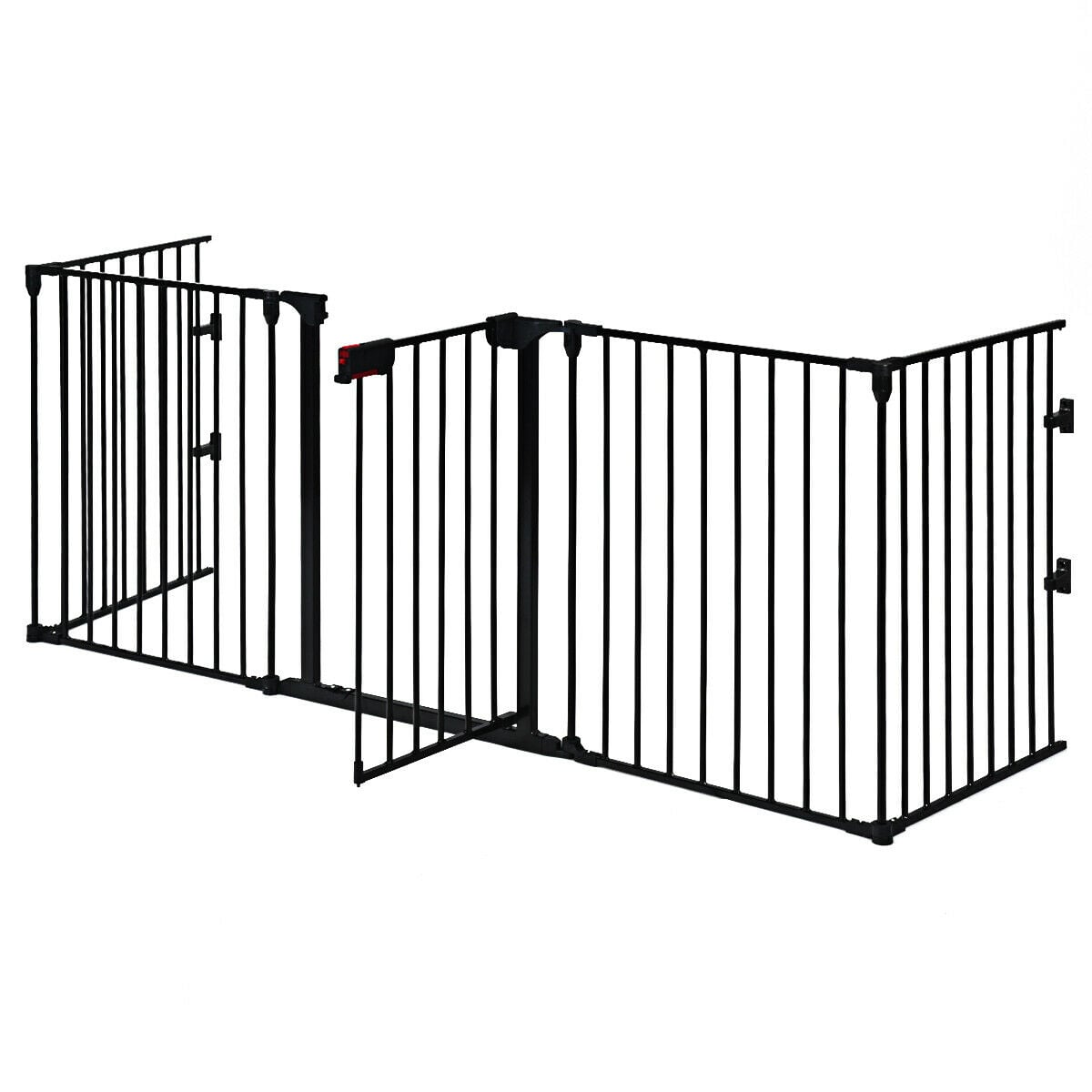 Costway Black 5 Panel Baby Safety Playpen Fireplace Barrier Gate Room Divider