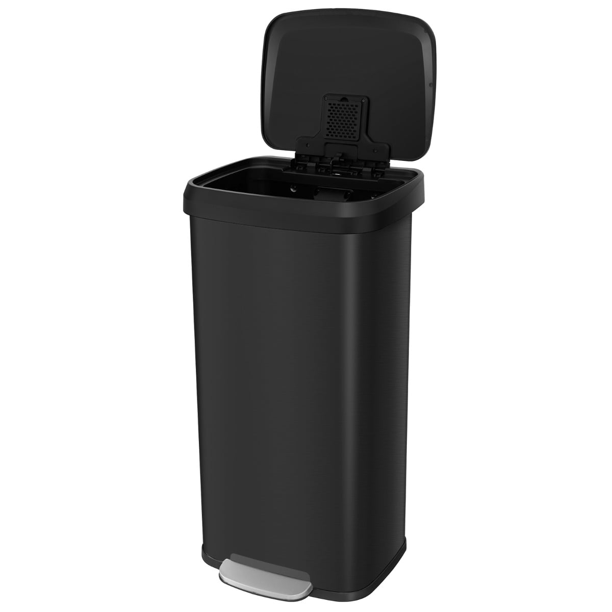 Costway Black 68L Step Trash Can With Soft Close Lid And Deodorizer Compartment