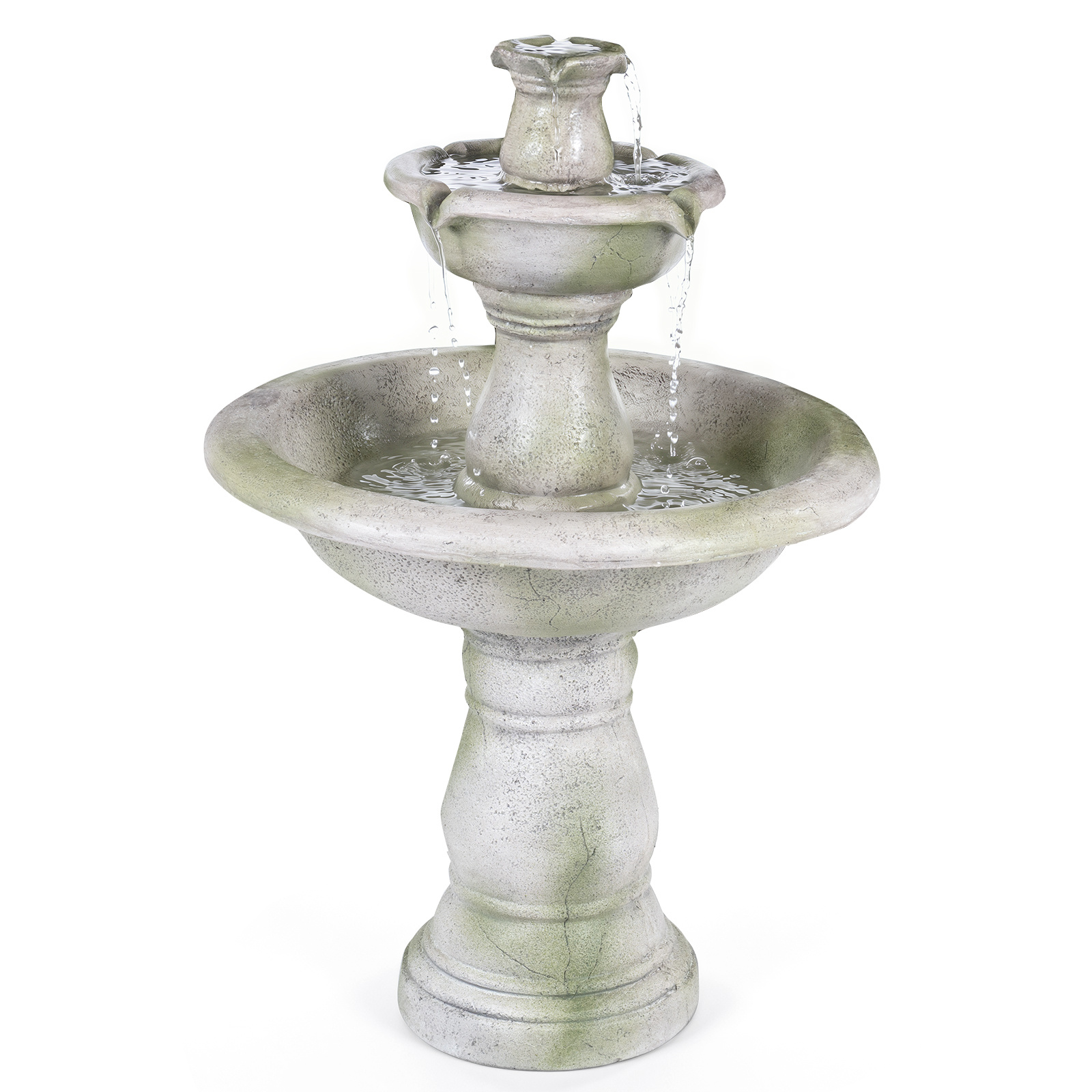 Costway 89 Cm Large Waterfall Fountain Outside For Patio Lawn Yard Decoration