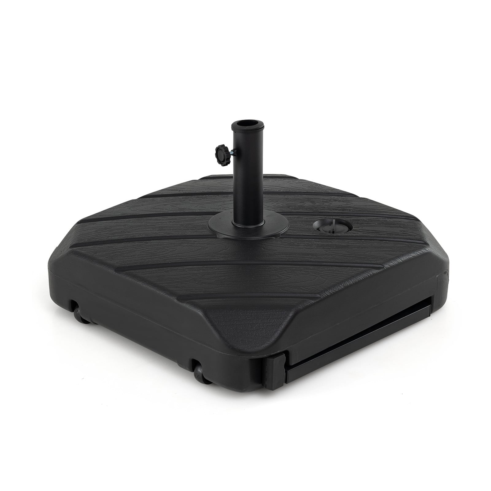 Costway Grain 90 Kg Fillable Patio Umbrella Base With Wheels And Telescopic Pull Rod