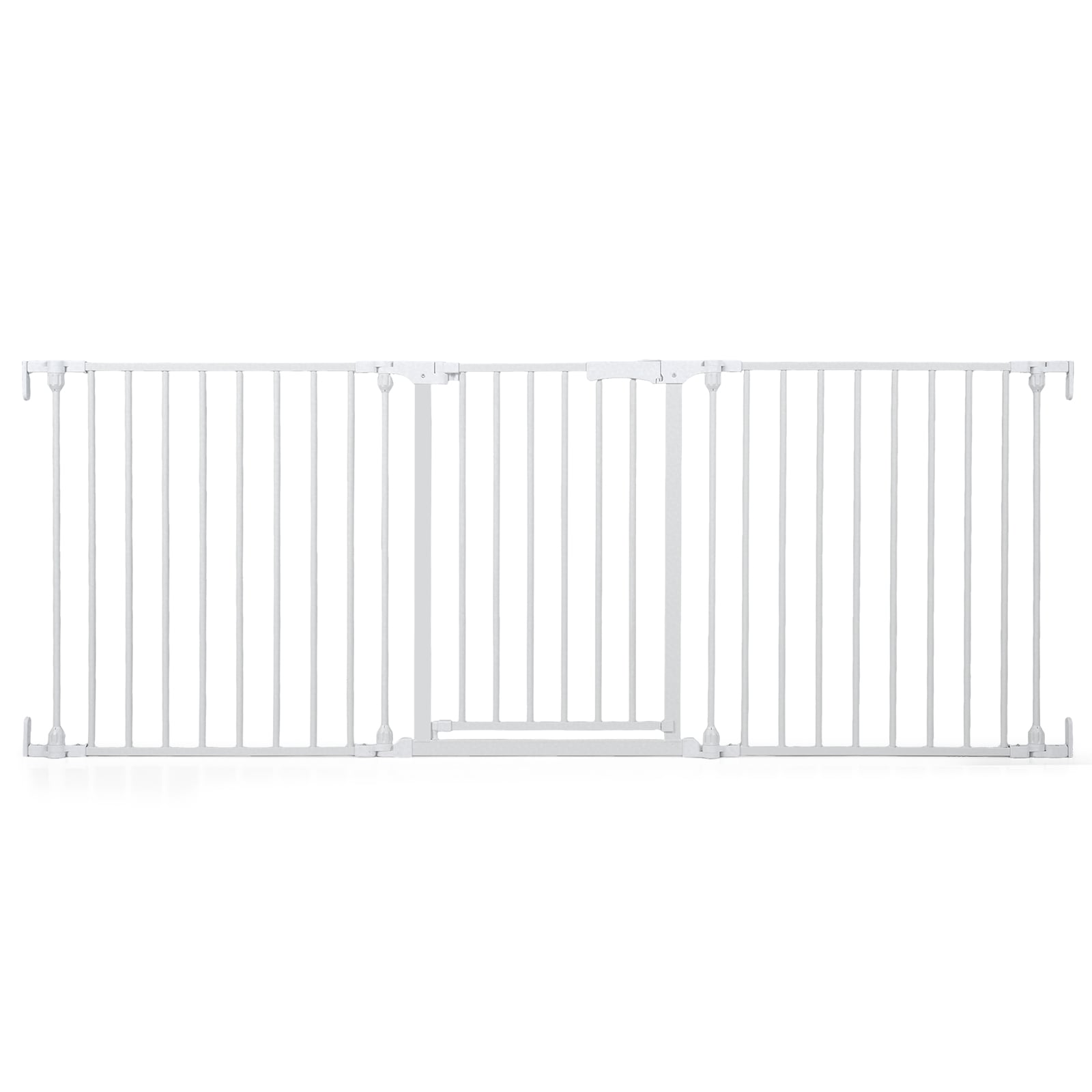 Costway White Baby Gate For Stairs Doorways 3-Panel Hardware-Mounted Safety Pet Gate
