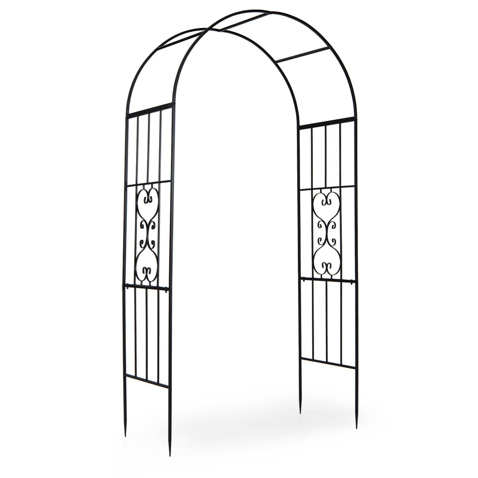 Costway Heavy Duty Metal Garden Arch With Arched Top For Climbing Plants