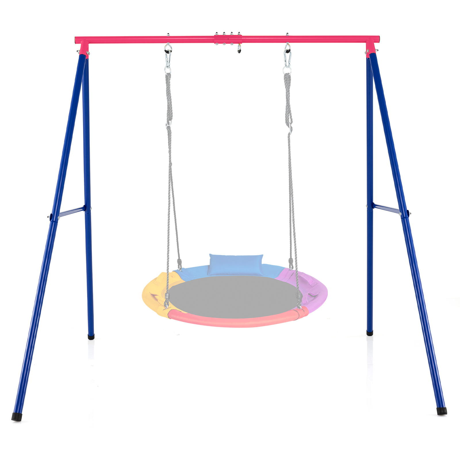 Costway Red Heavy Duty Steel Swing Frame 1.8M Large A-Frame Swing Stand With Ground Stakes