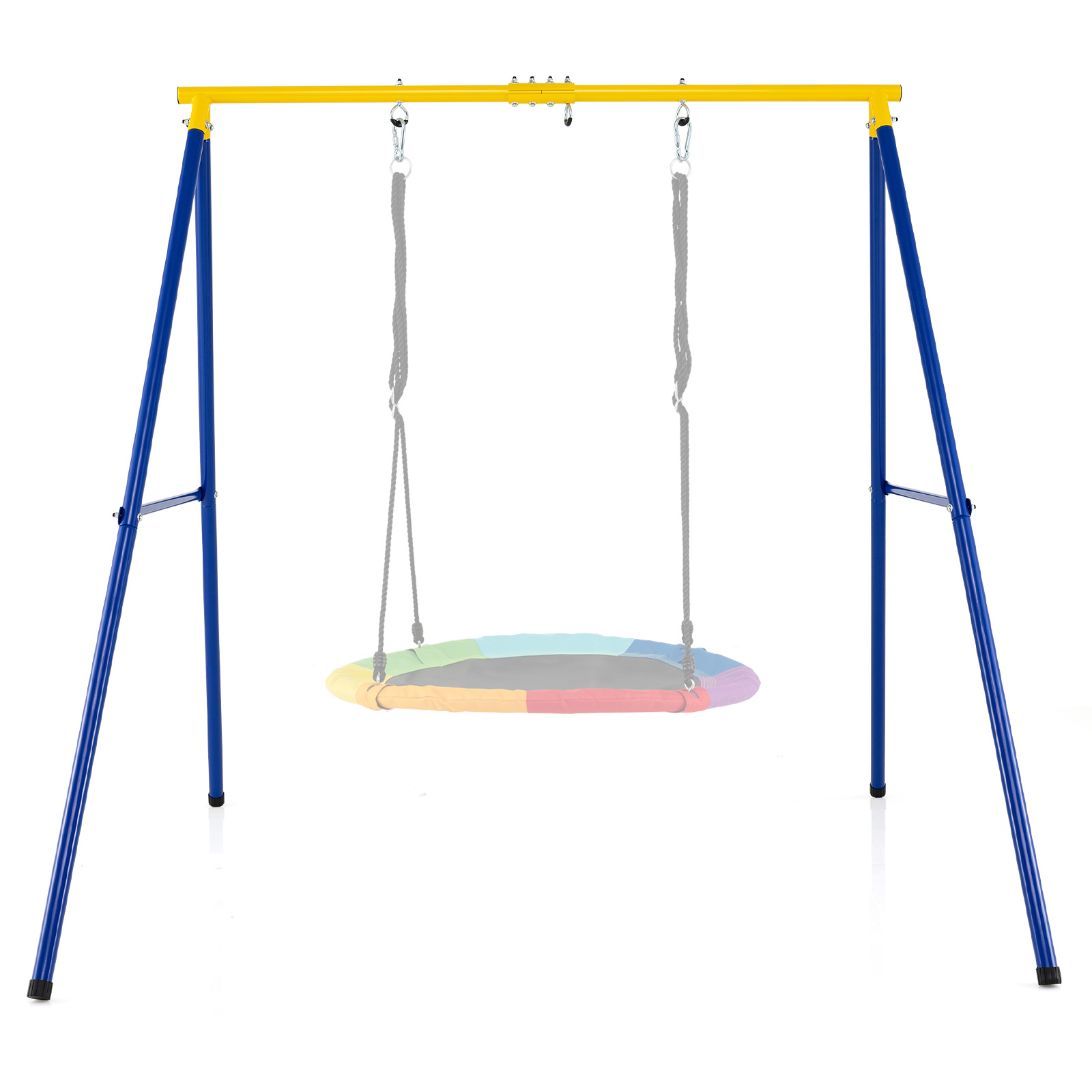 Costway Yellow Heavy Duty Steel Swing Frame 1.8M Large A-Frame Swing Stand With Ground Stakes