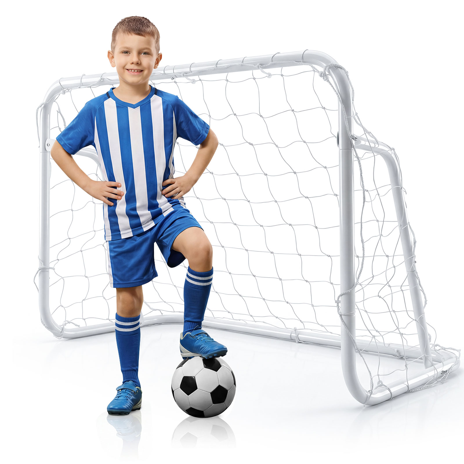Costway Kids Soccer Goal For Backyard Mini Metal Football Goal Post System With Net