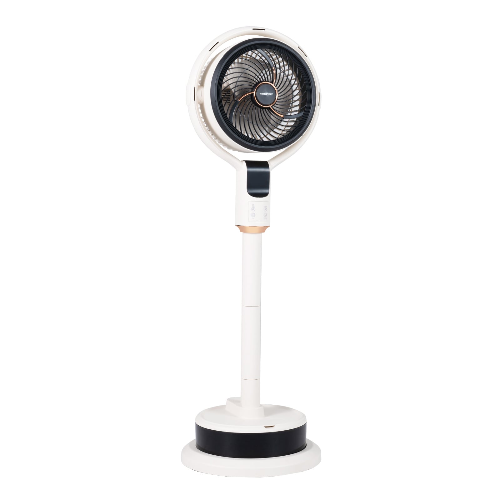 Costway White Misting Pedestal Fan With 90° Auto Oscillation And 8 Speeds