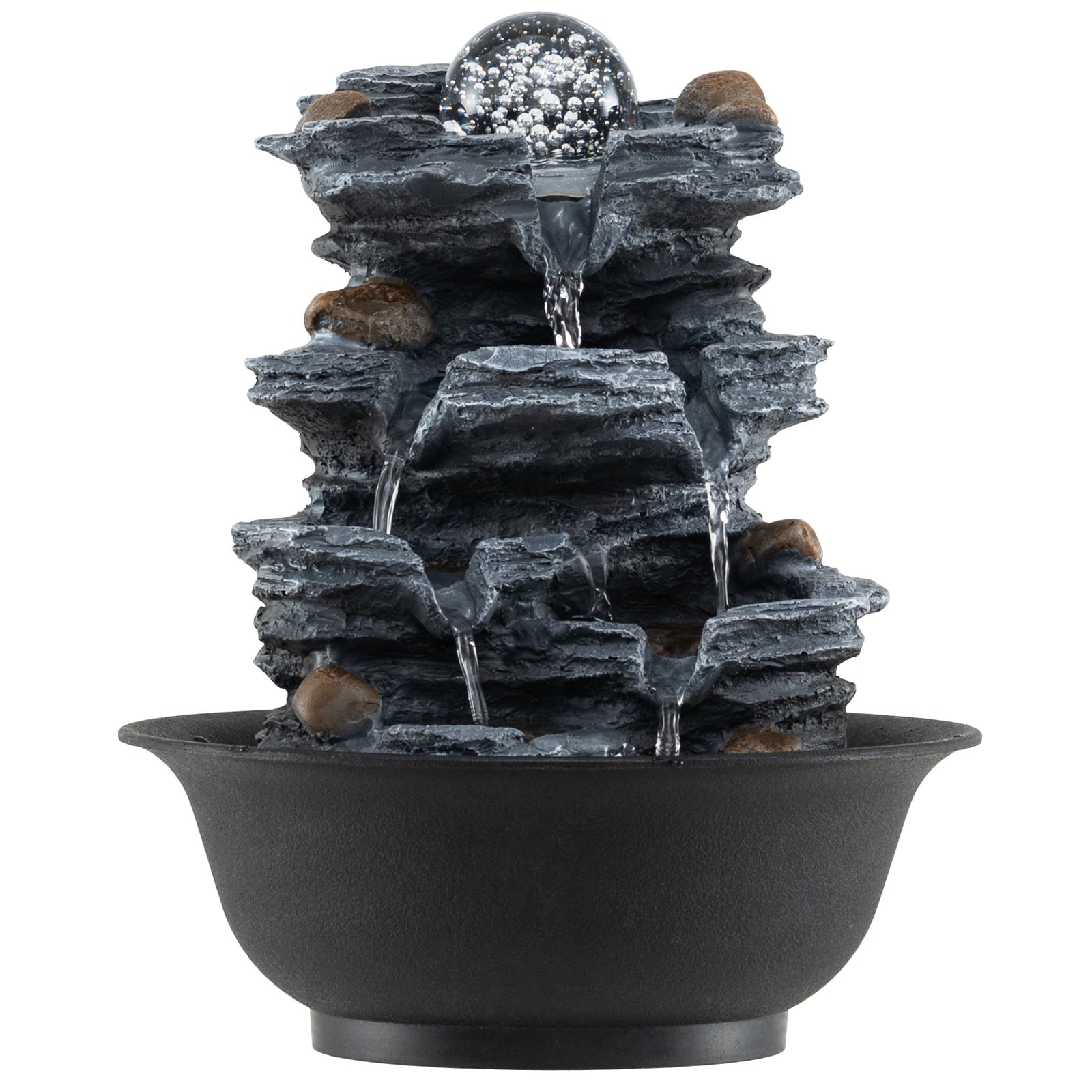 Costway Tabletop Water Fountain With Rolling Crystal Ball Indoor Cascading Water Feature