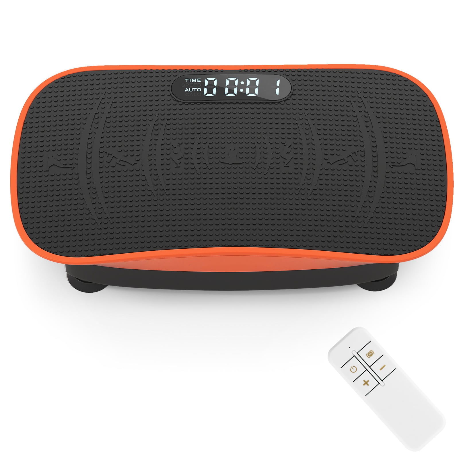 Costway Orange Vibration Plate Exercise Machine For Lymphatic Drainage And Weight Loss With 10 Speed Intensities