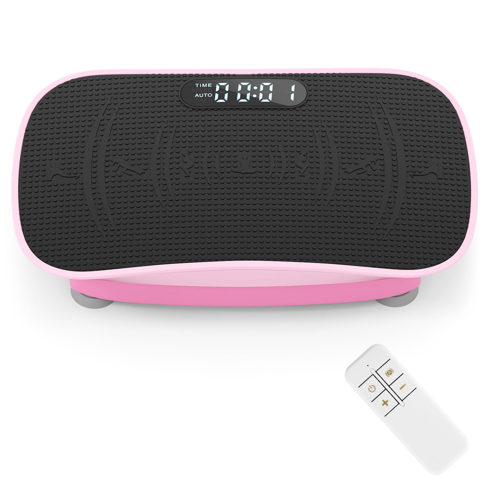 Costway Pink Vibration Plate Exercise Machine For Lymphatic Drainage And Weight Loss With 10 Speed Intensities