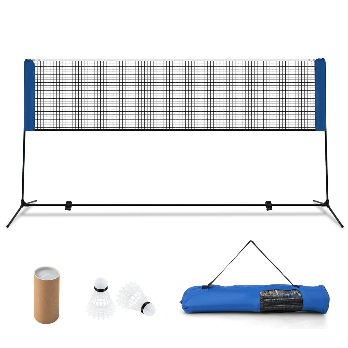 Costway Black Adjustable Badminton Net Set For Backyard Driveway Beach Portable