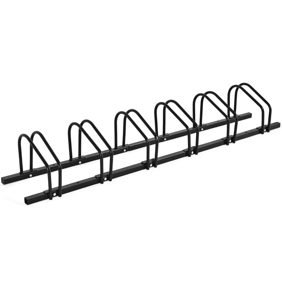 Costway Black 6-Bike Steel Bike Rack For Child Bmx Road And Mountain Bikes