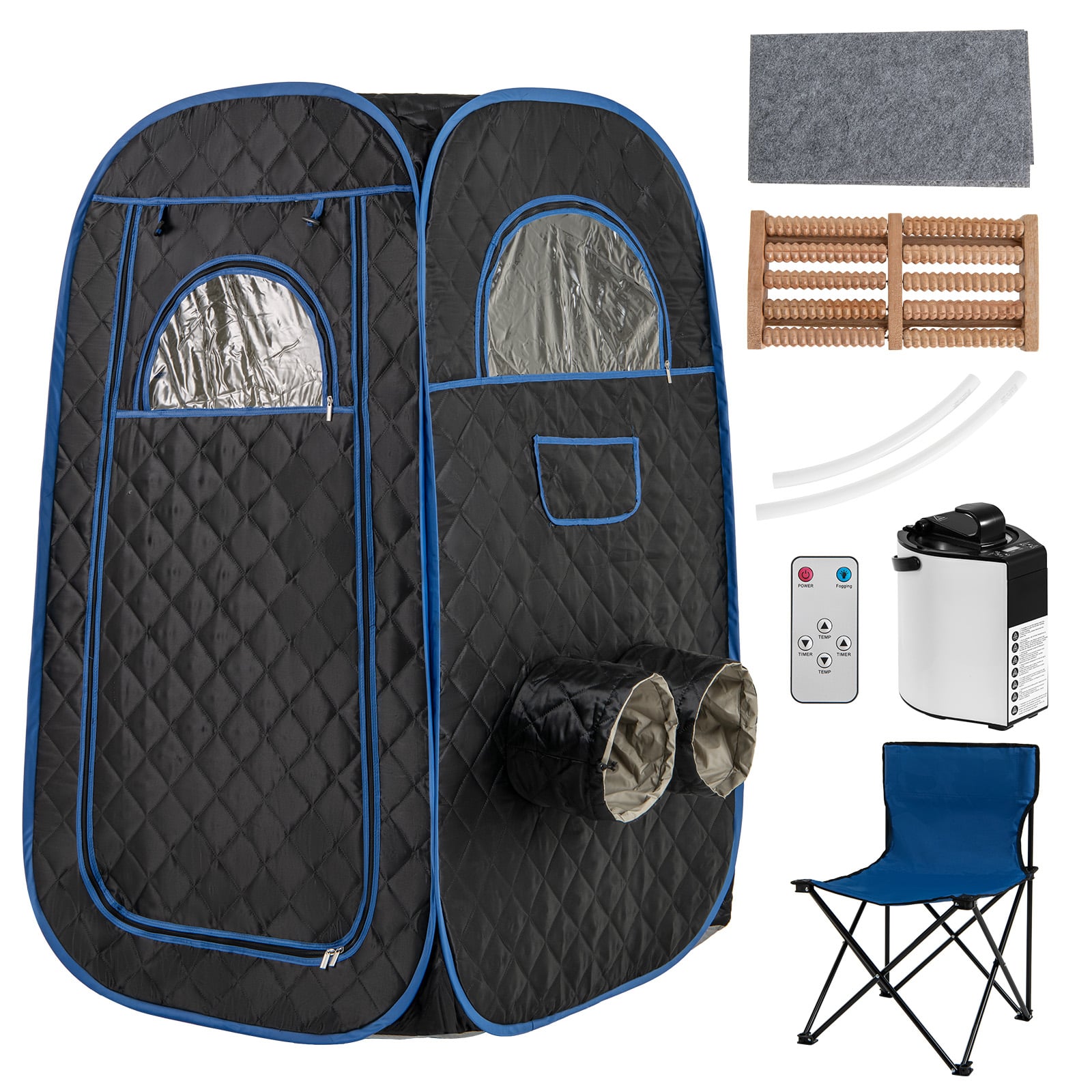Costway Black Portable Steam Sauna Tent With 1000W 3L Steam Generator And Chair