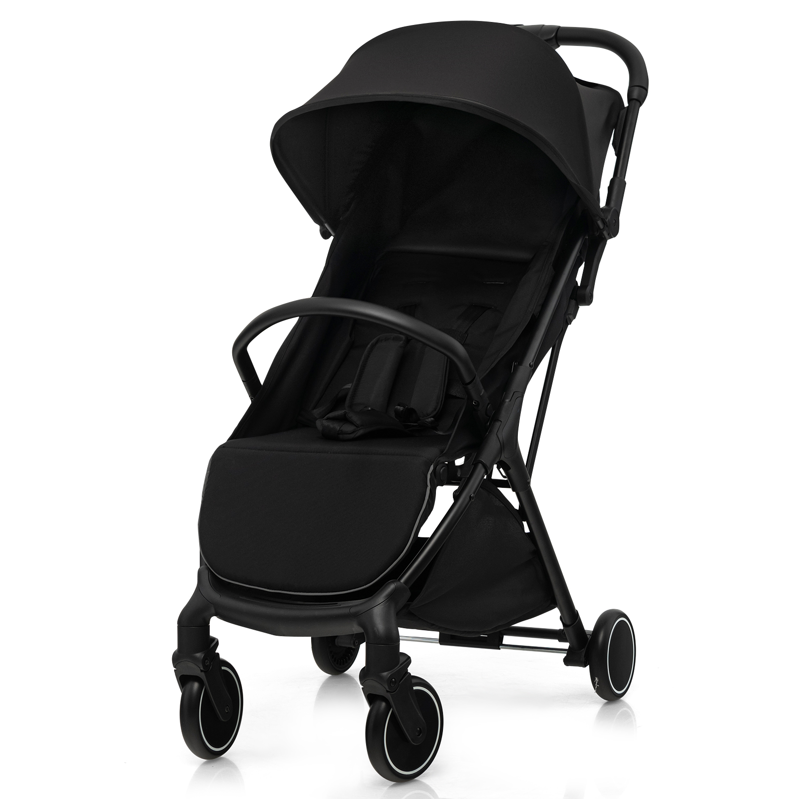 Costway Black Lightweight Baby Stroller With Detachable Seat Cover