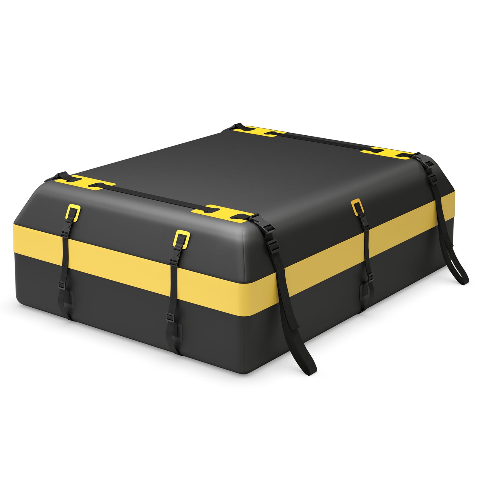 Costway Yellow 600L Waterproof Rooftop Cargo Carrier Bag Luggage Lock