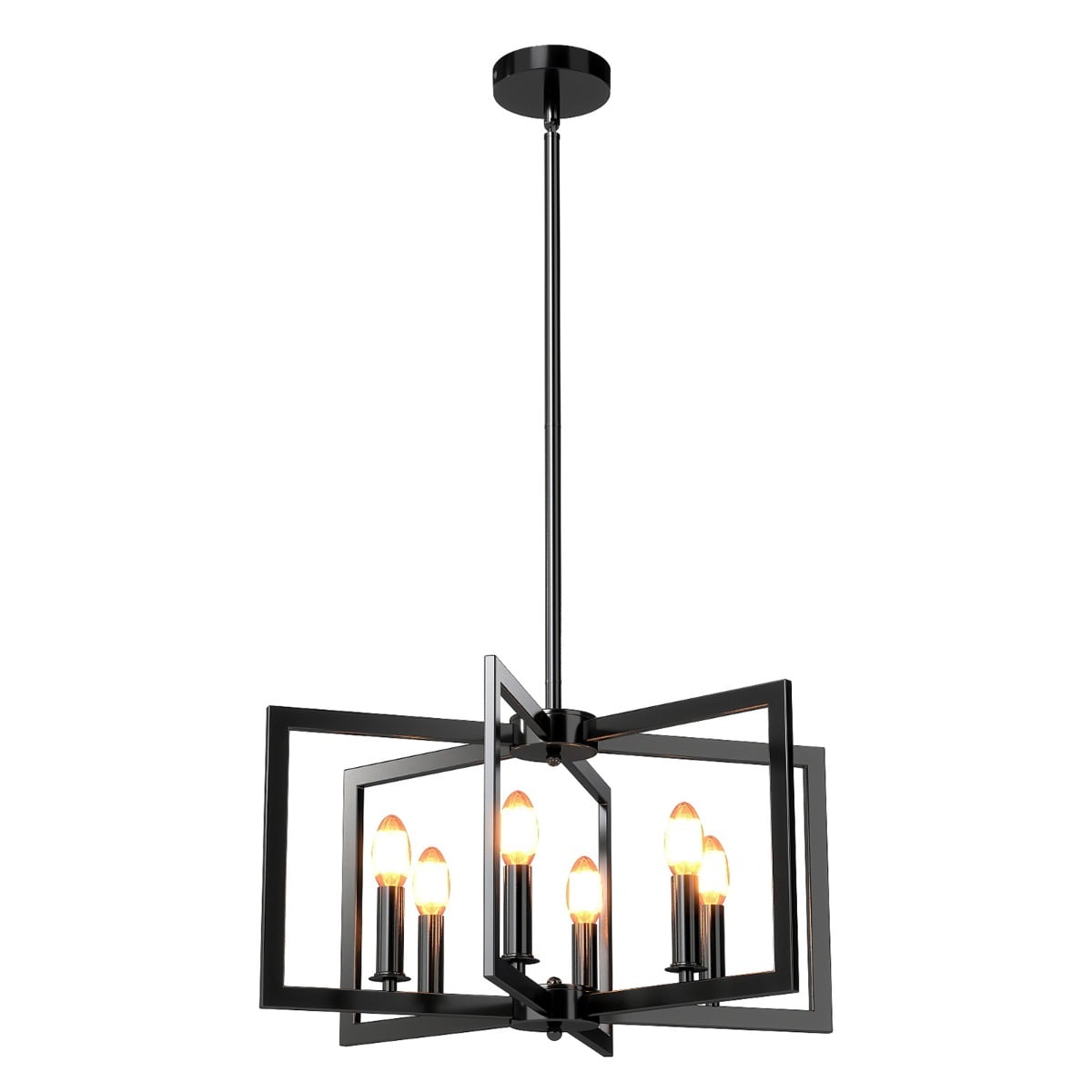 Costway Black 6-Light Farmhouse Chandelier With Adjustable Height