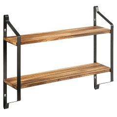 2 Tier Metal & Wood Shelf