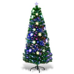 5ft Fibre Optic Christmas Tree with Snowflake Decoration