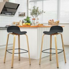 2 x Bar Chairs, High Counter Stools with Footrest