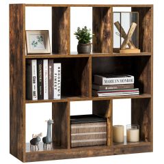 3 Tier Bookshelf with 8 Sections Ideal for Home or Office