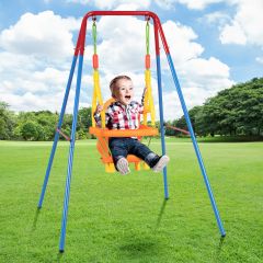 Folding Toddler Baby Outdoor Swing Chair Set with Safety Harness
