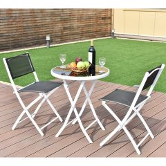3pcs Patio Bistro Folding Table and Chair Set