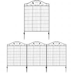 4 Panels Folding Steel Decorative Garden Fence Interlockable