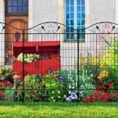 4 Panels Folding Steel Decorative Garden Fence Interlockable