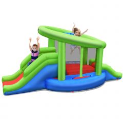 Inflatable Bouncy Castle with 2 Slides and a  Basketball Hoop
