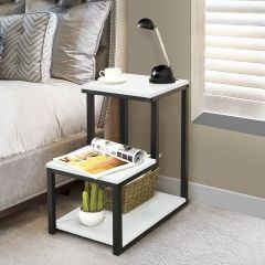 Industrial Styled End Table with 3 Shelves