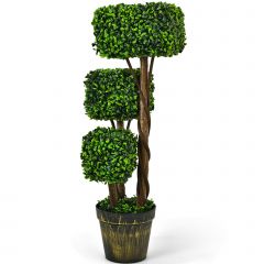 88cm Artificial Triple Square Shaped Topiary Decoration Tree