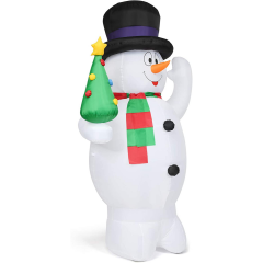 2.4M/ 8FT Inflatable Snowman Christmas Decoration with LED Lights