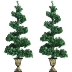 Pre-Lit Artificial Christmas Tree with LED Lights and Retro Urn Base