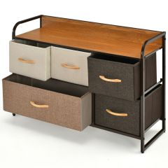 5-Drawer Dresser Storage with Foldable Fabric Drawers
