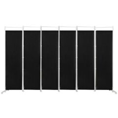 6-Panel Room Divider with Adjustable Foot Pads