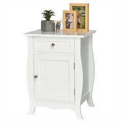 Accent Sofa Side Table with Drawer and Door Cabinet