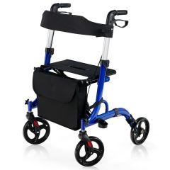 2 in 1 Walker Aluminium Mobility Walking Aid with Seat Adjustable