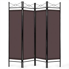 4-Panel Folding Room Divider with Detachable Cloth for Home
