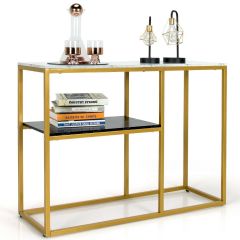 3-Tier Metal Console Table with Storage Shelf