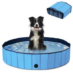 XXL Foldable Pet Bath Swimming Pool with Rotatable Drain Valve