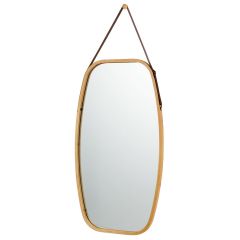 99 x 45cm Vintage Styled Hanging Make-up Mirror with Adjustable PU Leather Strap