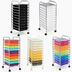 10 Drawers Mobile Storage Trolley with 4 Wheels for Beauty