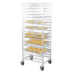 20 Tier Rolling Aluminum Bakery Rack with Open Shelves