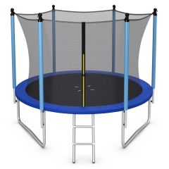 8/10/12FT Outdoor Trampoline with Enclosure Net and Ladder