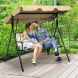 3 Seater Garden Swing Chair with Adjustable Canopy