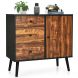 Industrial Wooden Buffet Sideboard with 3 Drawers