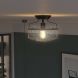 Retro Styled Ceiling Lamp with Seeded Glass Shade (E27 Bulb)