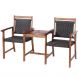 3 Pcs Wooden Furniture Set with Umbrella Hole for Outdoor