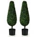 2pcs Artificial Topiary Tower Tree Decoration Potted Aglaia Odorata