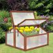 Wooden Greenhouse Garden Planter Box with Transparent Protection