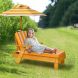 Kid's Portable Cushioned Chaise Lounge with Umbrella